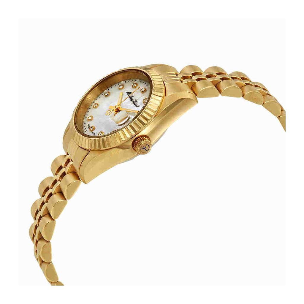 Mathey-Tissot Orologio da donna Mathy II tono oro in acciaio inossidabile con quadrante in madreperla al quarzo D710PI