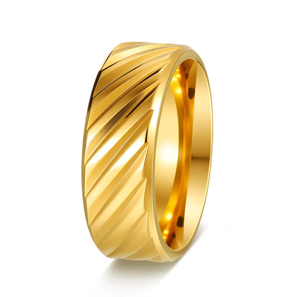 European & American Fashion Twill Design Titanium Steel Couples Ring - Personalized Jewelry for Men and Women.