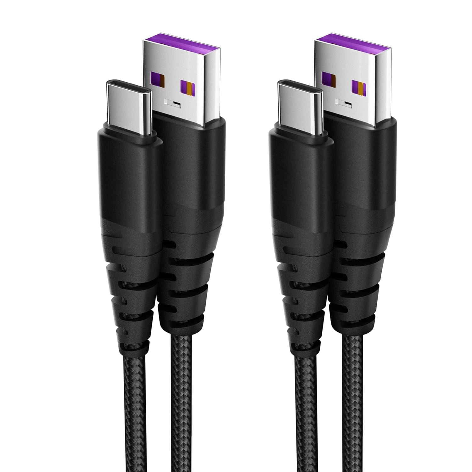 USB C Cable 2-Pack, 4A Fast Charging, Nylon Braided, 3FT & 6FT LengthsDurable for Daily Use with Phones/Tablets