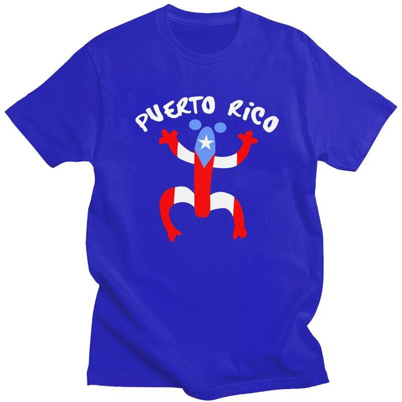 Custom Puerto Rico Taino Coqui Boricua Flag T Shirts Men Pure Cotton Tees Tshirt Fashion Tshirt Clothing
