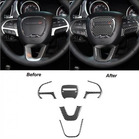 13Pcs Carbon Fiber Full Interior Set Cover Trim For Dodge Challenger 2015-