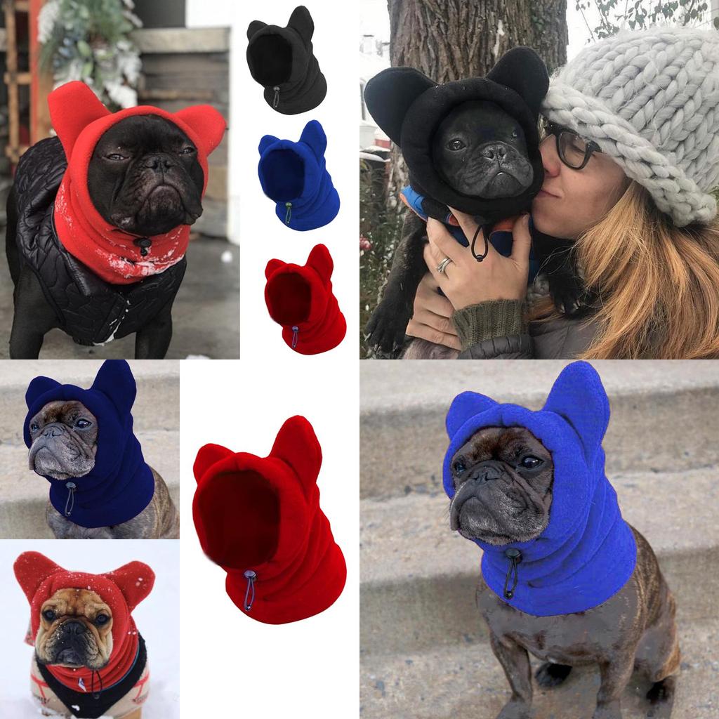 Cute Plush Solid Color Pet Hat For Dogs Versatile Fleece Hooded Accessory For Every Occasion