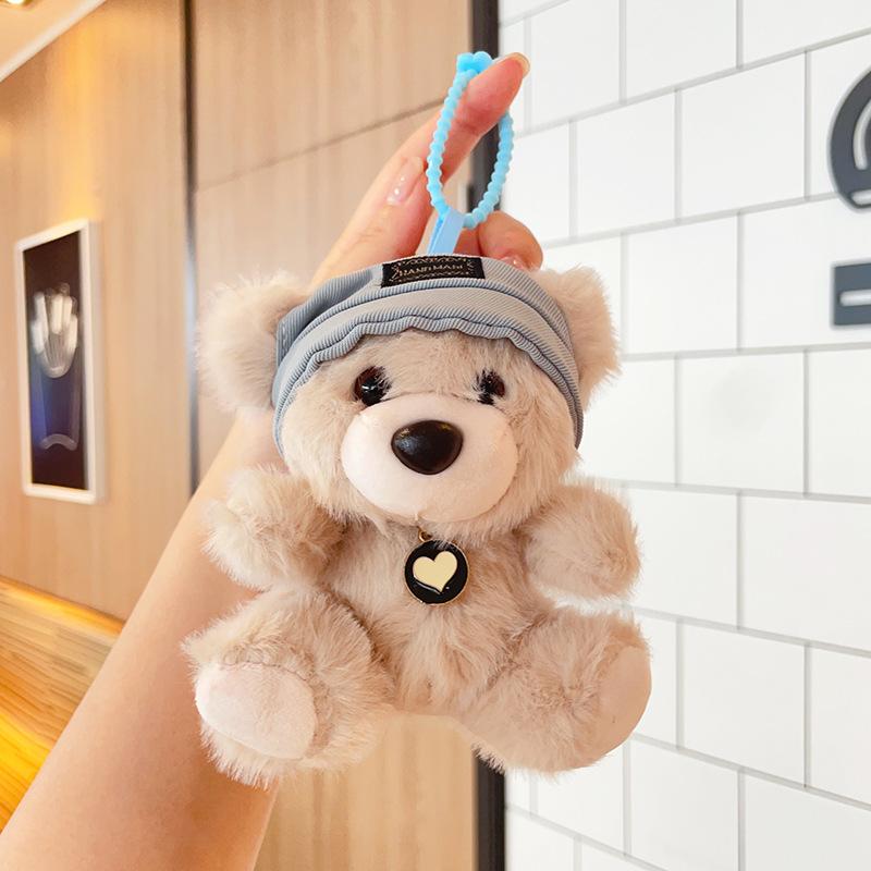 New small bear plush hanging doll toy puppet cartoon keychain plush toy backpack hanging piece decoration pendant small gift