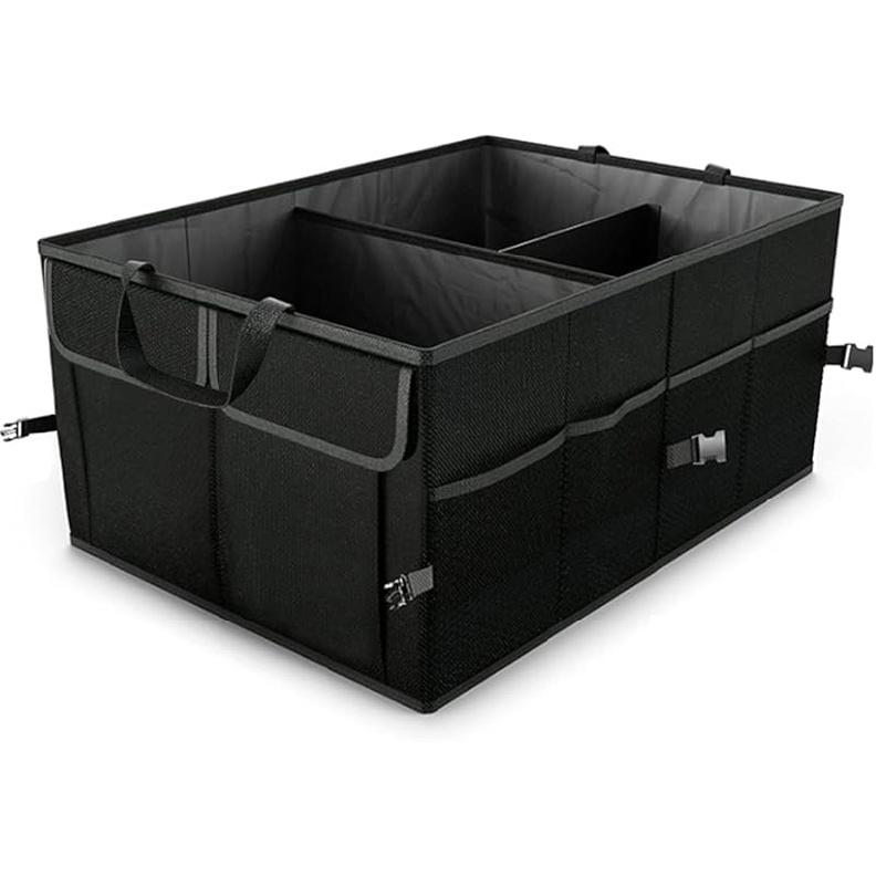 Car Trunk Organizer, Portable Foldable Waterproof Auto Storage Bag With 3 Compartments, Collapsible Cargo Trunk Groceries Organizer, Car Accessories