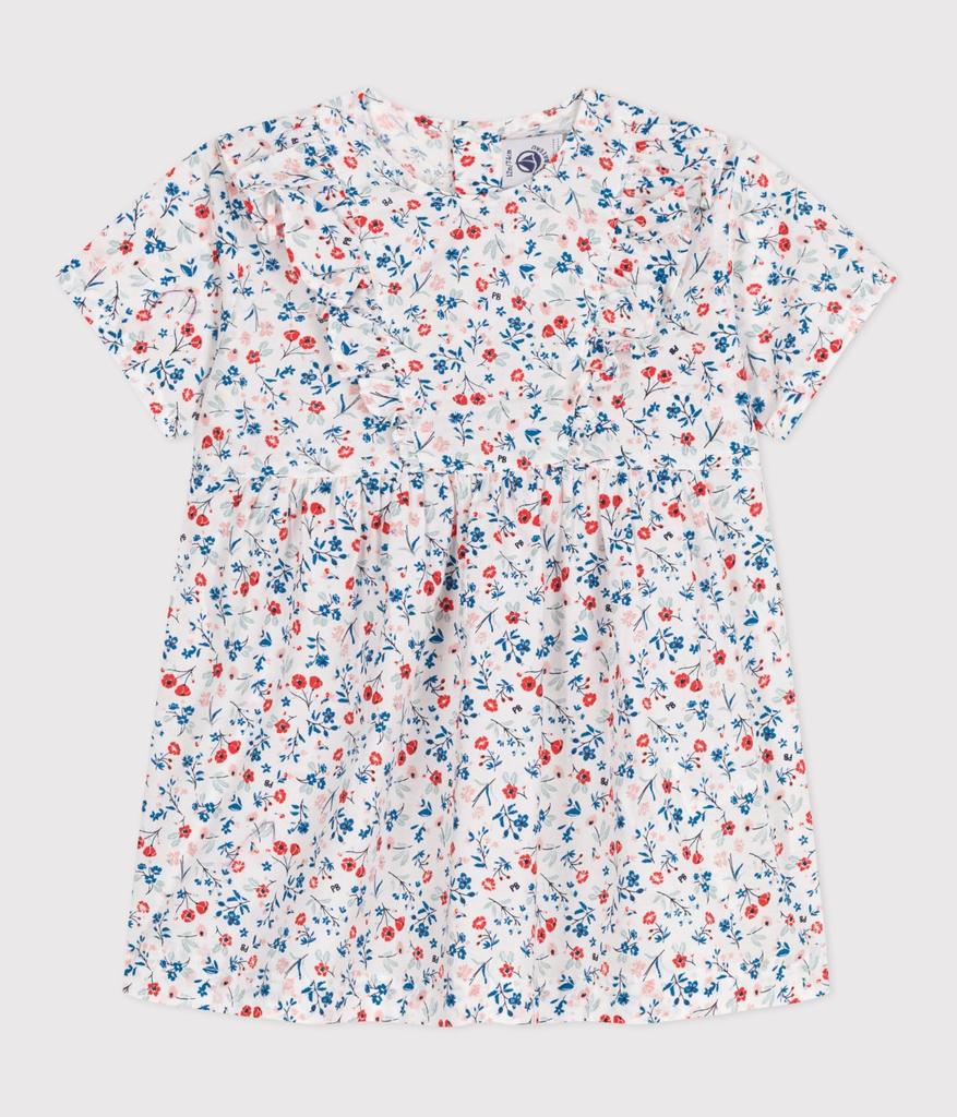 Dress A0CLI 36 Months 95cm [Petit Bateau] Short-sleeved Off-white/Multicolor