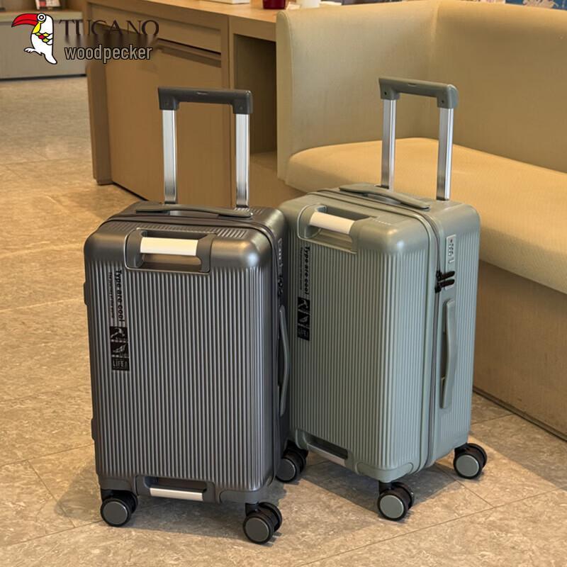 ZMN Double Zipper Hard Shell Checked Suitcase