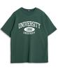 UNDEROFF Oversized Crew Neck University Short Sleeve T-Shirt Deep Blue
