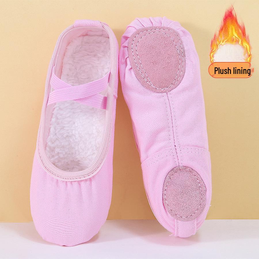 Velvet-Lined Winter Ballet Cat Paw Shoes for Kids - Cozy Dance Footwear