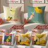 Drink Wine L-Limoncello Lemon Drop Pillow Case Sofa Living Room Bedroom Headboard Backrest Cushion Square Cushion