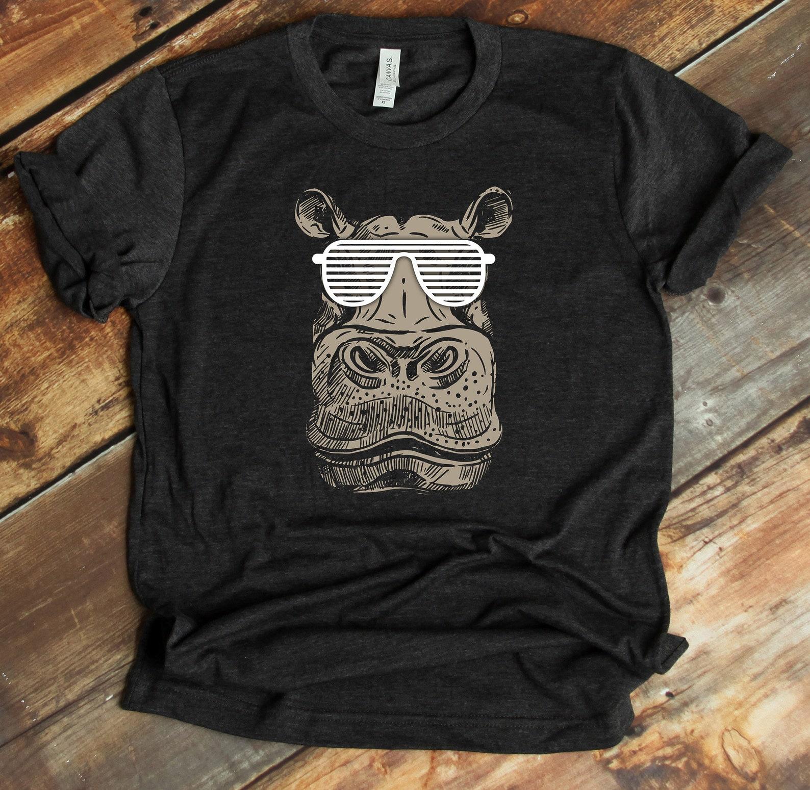 Cool Hippo Shirt - Hippopotamus Lover T-Shirt - Hip Hippo - Hippo Lover L