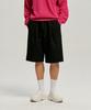 MOO One-Pleat Bermuda Sweat Shorts - Black