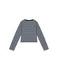 Lotaib Waist Lettering Striped Long Sleeve - Navy