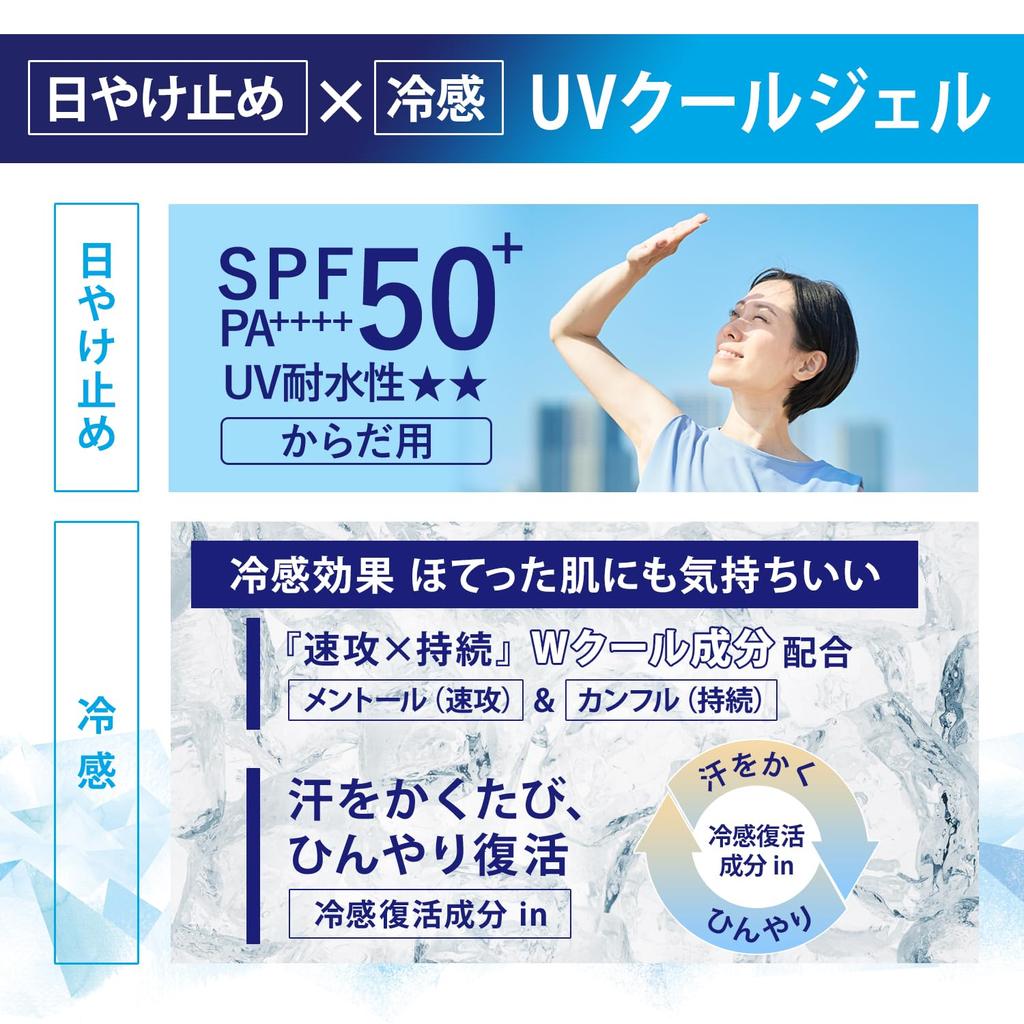 KOSE Suncut Perfect UV Gel Cool UV Water (80g, SPF50+/PA++++, Resistant)
