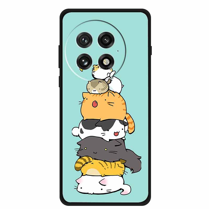 For OnePlus 13 5G Case Colorful Splicing Cartoon Soft Silicone Black Cover For OnePlus 13R 5G Fashion Capa 1+13 Protective Funda