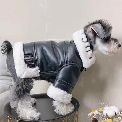 Winter Clothing Thickened Fur Motorcycle Jacket Dog Clothing