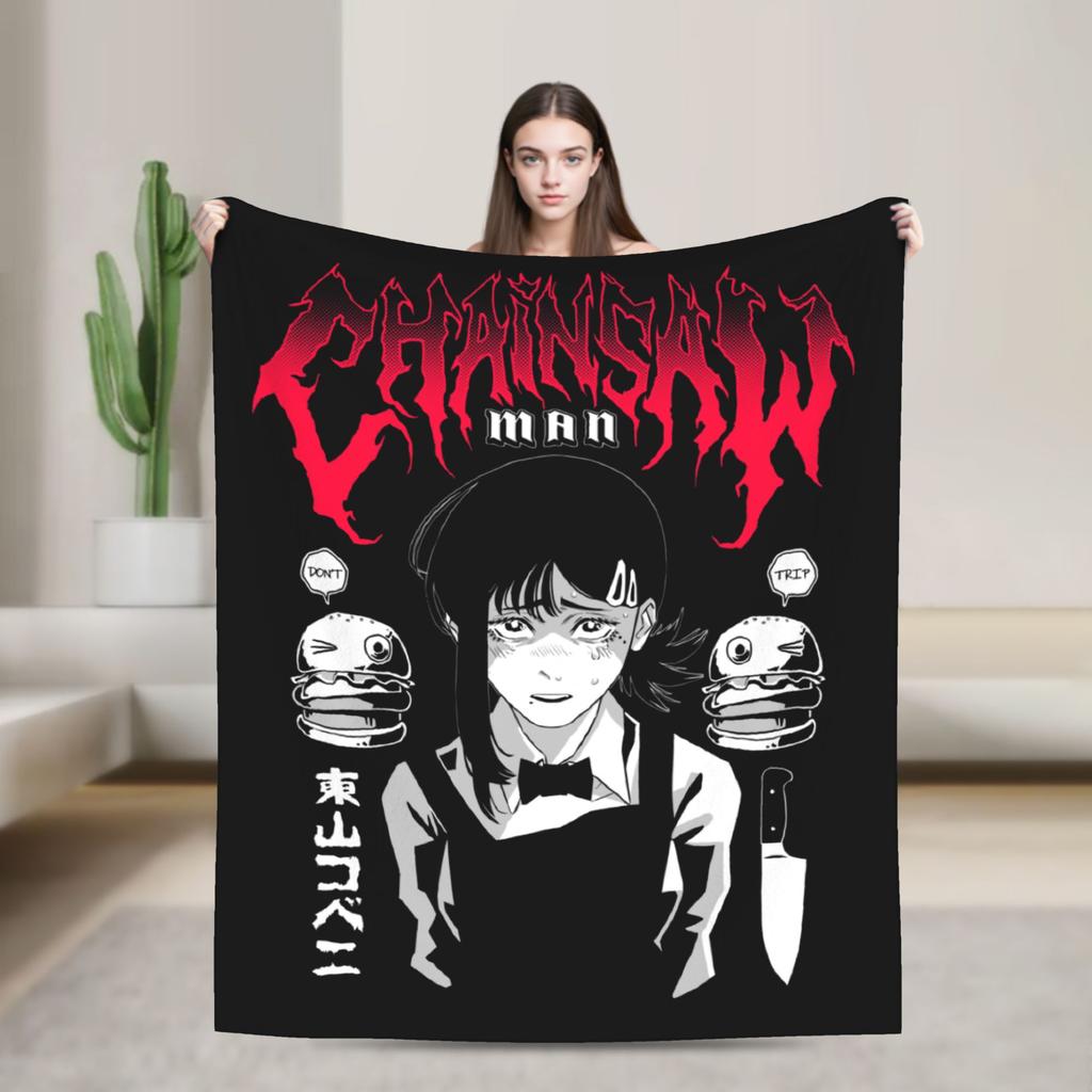 Aki Hayakawa Chainsaw Man Blanket Fleece Winter Multifunction Lightweight Thin Throw Blankets for Bed Travel Quilt