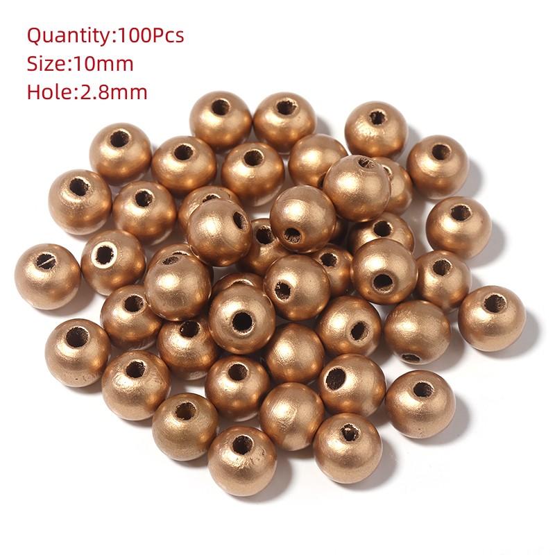 Natural Eco-Friendly Wooden Beads Round Heart Large Hole Loose Spacer Wood Beads For Jewelry Making DIY Charm Bracelets Necklace