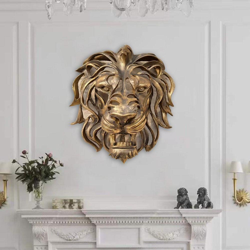 

Hanging Ornament For Home Garden Lion Head Sculpture Wall Mounted Art Lion Head Wall Art Wall Decor