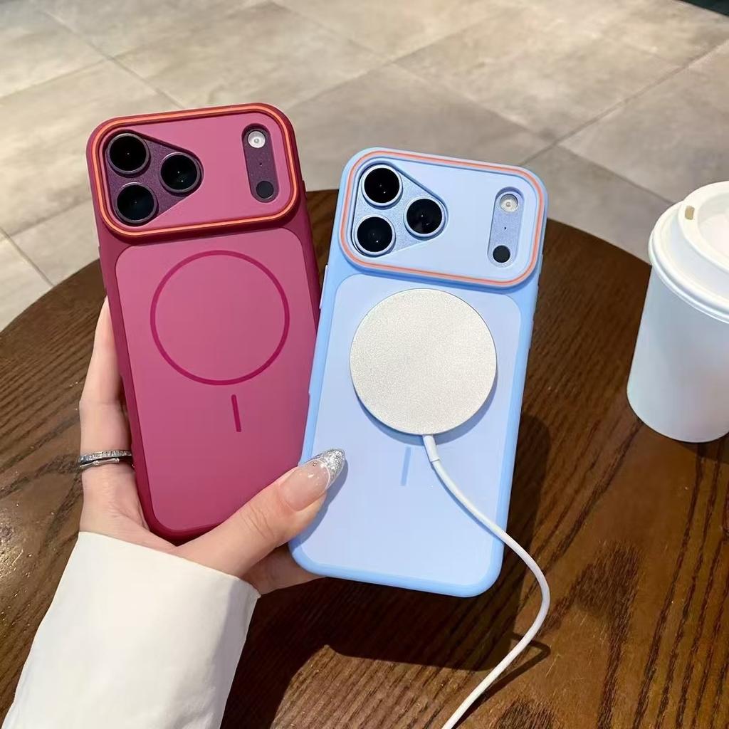 Applicable to iPhone18Promax two-color Phantom magnetic mobile phone case Apple 17 contrasting color large window 16 protective case
