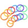 48-Pack 15mm Colorful Plastic Loose Leaf Rings for DIY Albums, Document Binding & Office Organization