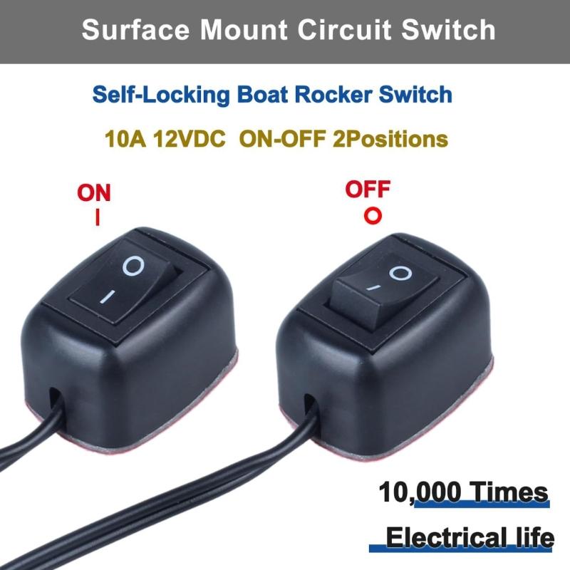 Automotive Toggle Switches Paste Type For Fog Lights Drive Lights With 60/100/200cm Cable 12V Operation