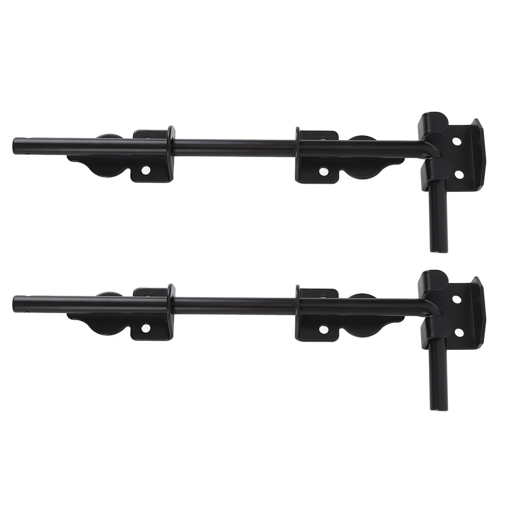 2 Set Gate Ground Latch 12 Inch Carbon Steel Heavy Duty Double Gate Cane Bolt for Home