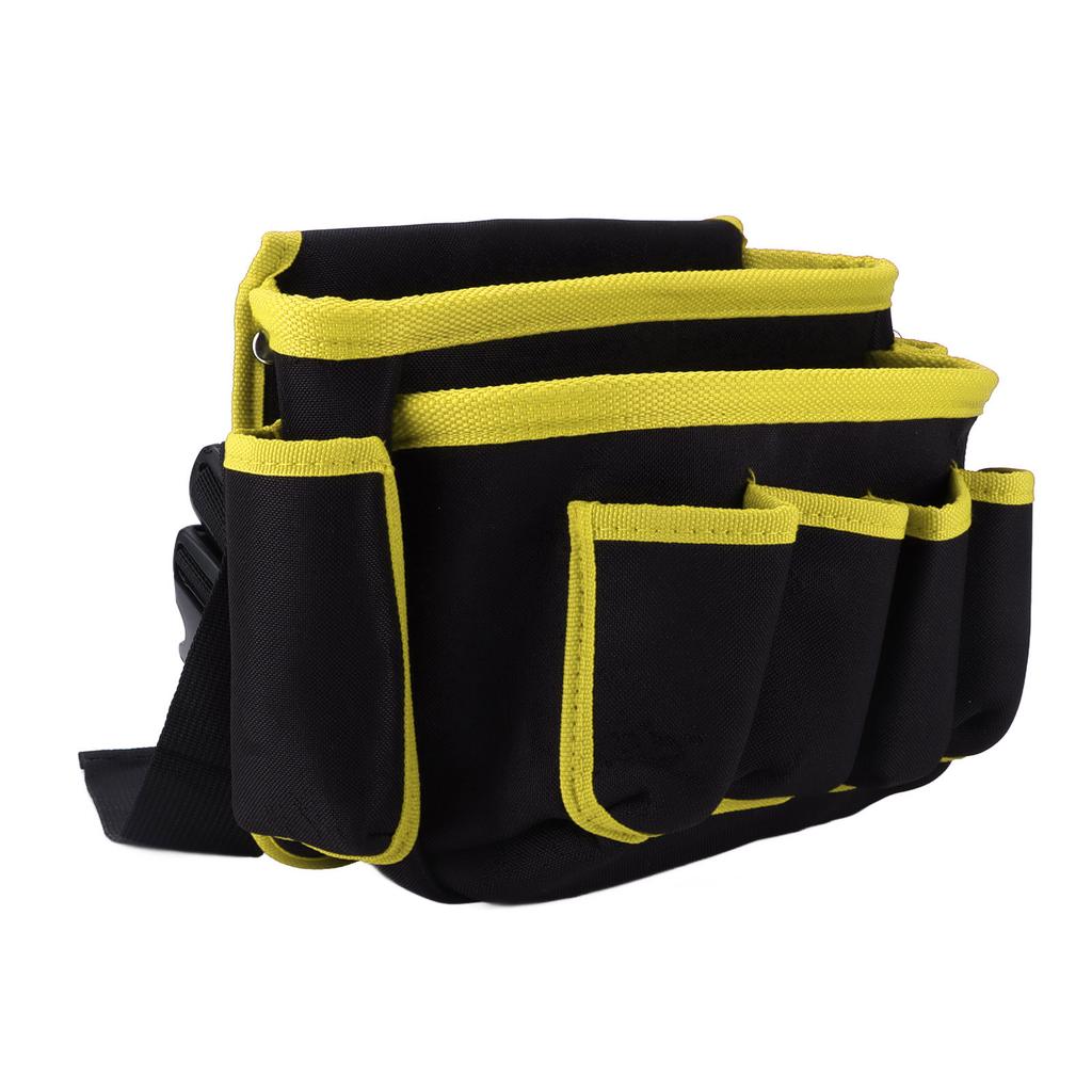 Multi Pockets Electrical Tool Bag Waist Hanging Pack Multifunctional Adjustable Tool Belt Waist PouchYellow Edge