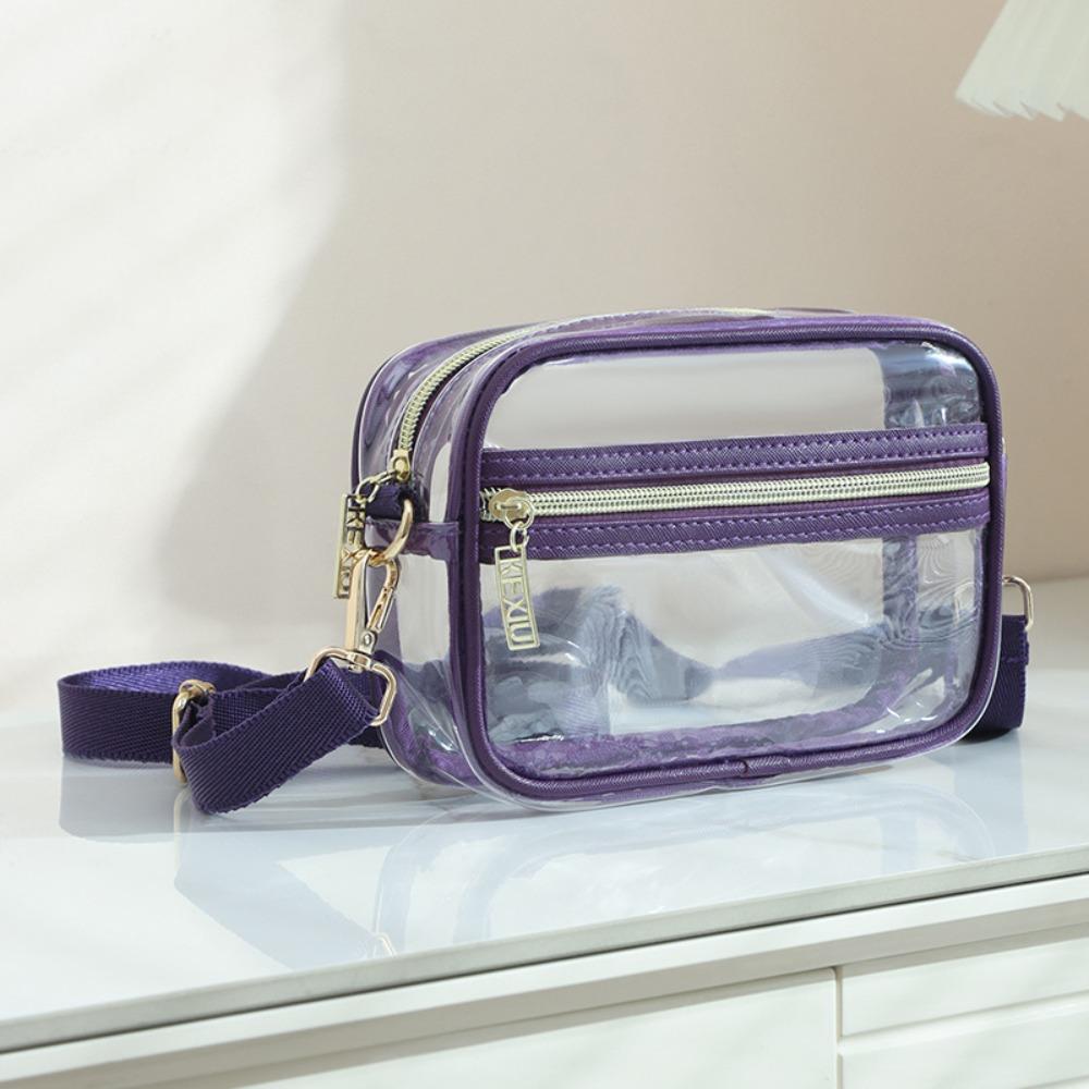Waterproof PVC Crossbody Bag Adjustable Shoulder Strap Clear Messenger Bag  Women
