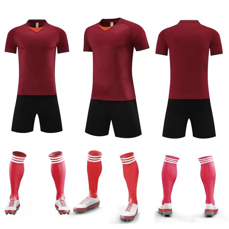 Men's Summer Short Sleeve Breathable Football Jersey Set - Adult & Children