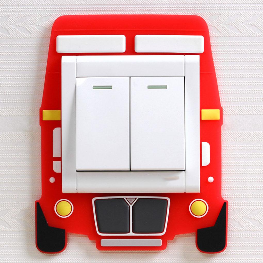 Washable Light Switch Paste Cartoon Silicone Socket Protective Light Switch Paste Cartoon Cover Wall Switch Panel Decor