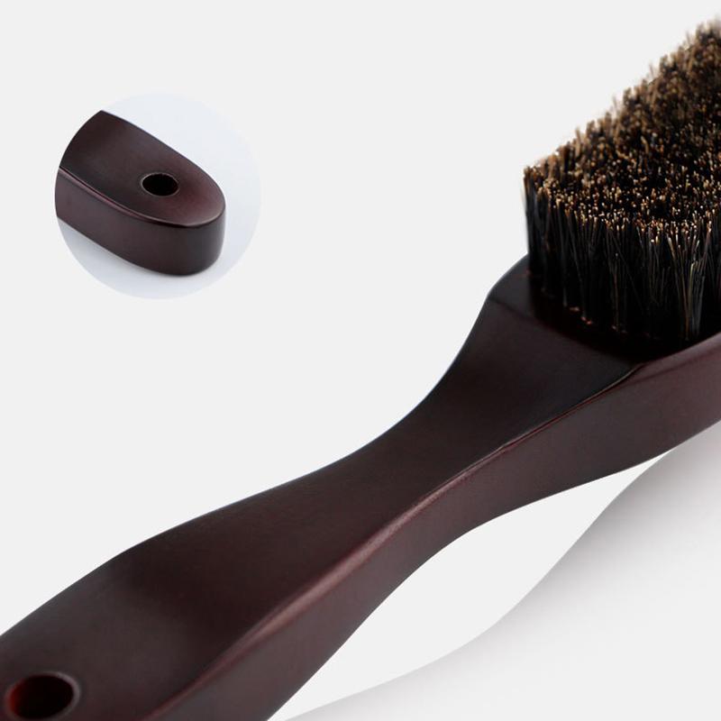 Hair Brush Wood Handle Boar Bristle Beard Comb Styling Detangling Straighten Brown Boar Bristles Massage Comb