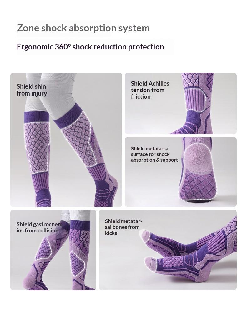 Ski Compression Socks For Men Women Thermal Cycling Socks With Cushion Sole Moisture Wicking Hiking Socks Winter Warm Long Socks