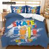 Skateboard Duvet Cover Microfiber Extreme Sports Game Bedding Set Astronaut Spaceman Skateboard Quilt Cover For Boys Teen Boys