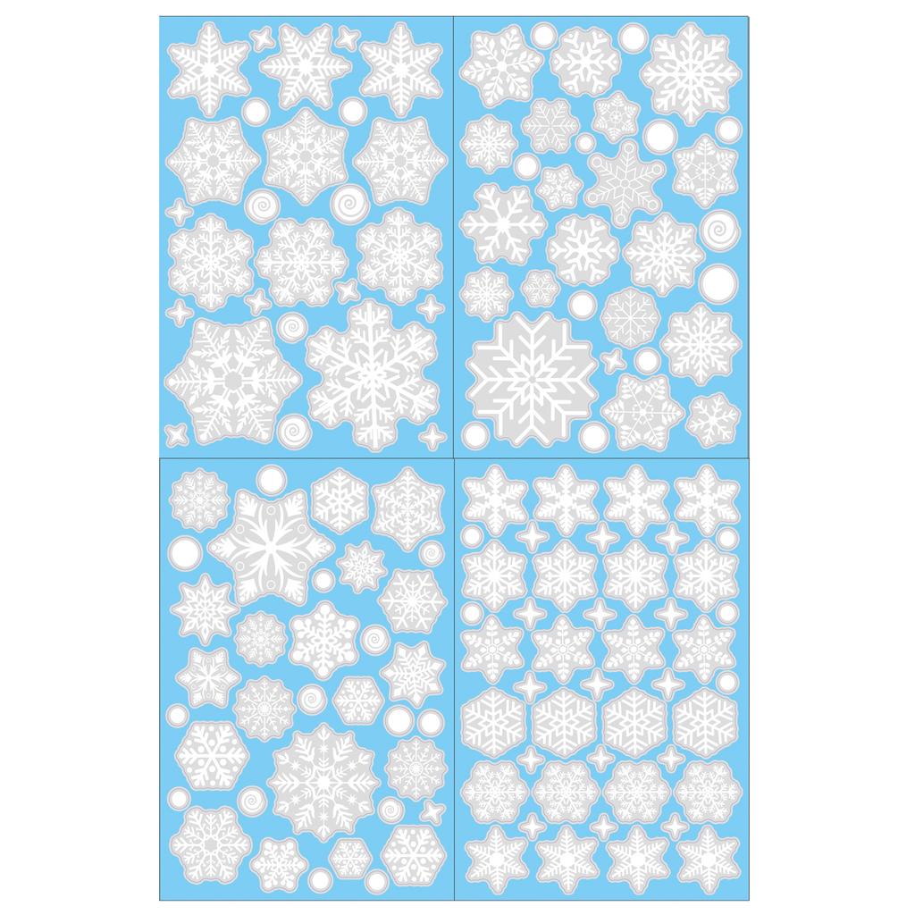 4/8pcs Christmas Snowman Snowflake Santa Claus Home Party Decoration Stickers Electrostatic Glass Window Wall Decals New Year