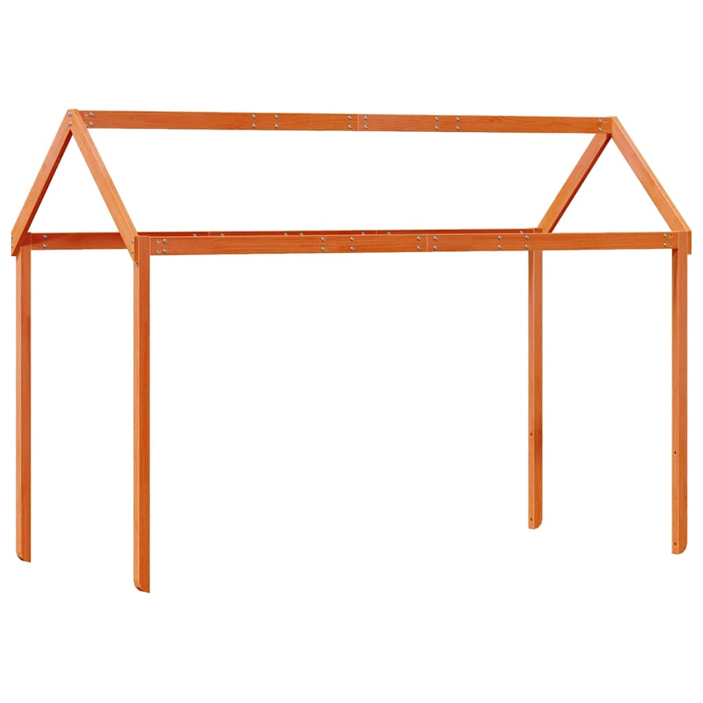 Kids Bed Canopy Wax Brown 207 X 80.5 X 151.5 Cm Solid Wood
