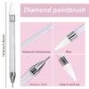 Diamond Painting Wax Picker Pen with 6 Replaceable Tips Crystal Handle Double End Rhinestone Pickup Tool for Nail Art Beads Gems DIY Crafts