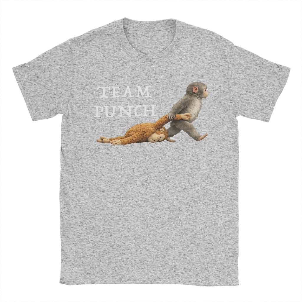 Team Punch Monkey T Shirt Unisex Womens Pure Cotton Novelty TShirts Crew Neck Tee Shirt Short Sleeve Clothes Gift Idea