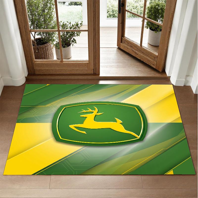 John Deere Design Crystal Velvet Rug Soft Decorative Mat for Bedroom Entrance