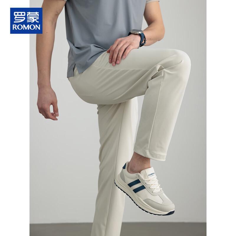 ROMON Men's Lightweight Straight-Leg Casual Trousers