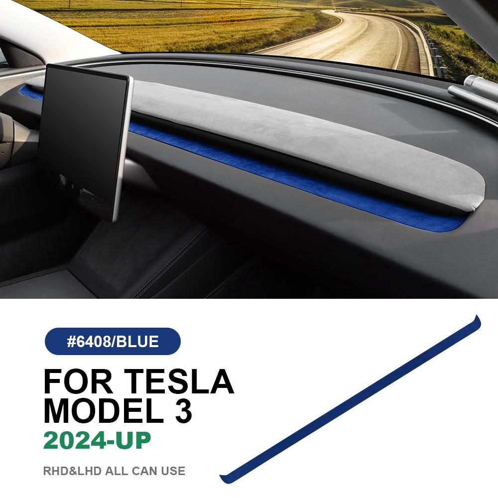 Suede Dashboard Air Vent Trim Sticker for Tesla Model 3 Highland 2024-2026 & Model Y Juniper 2025