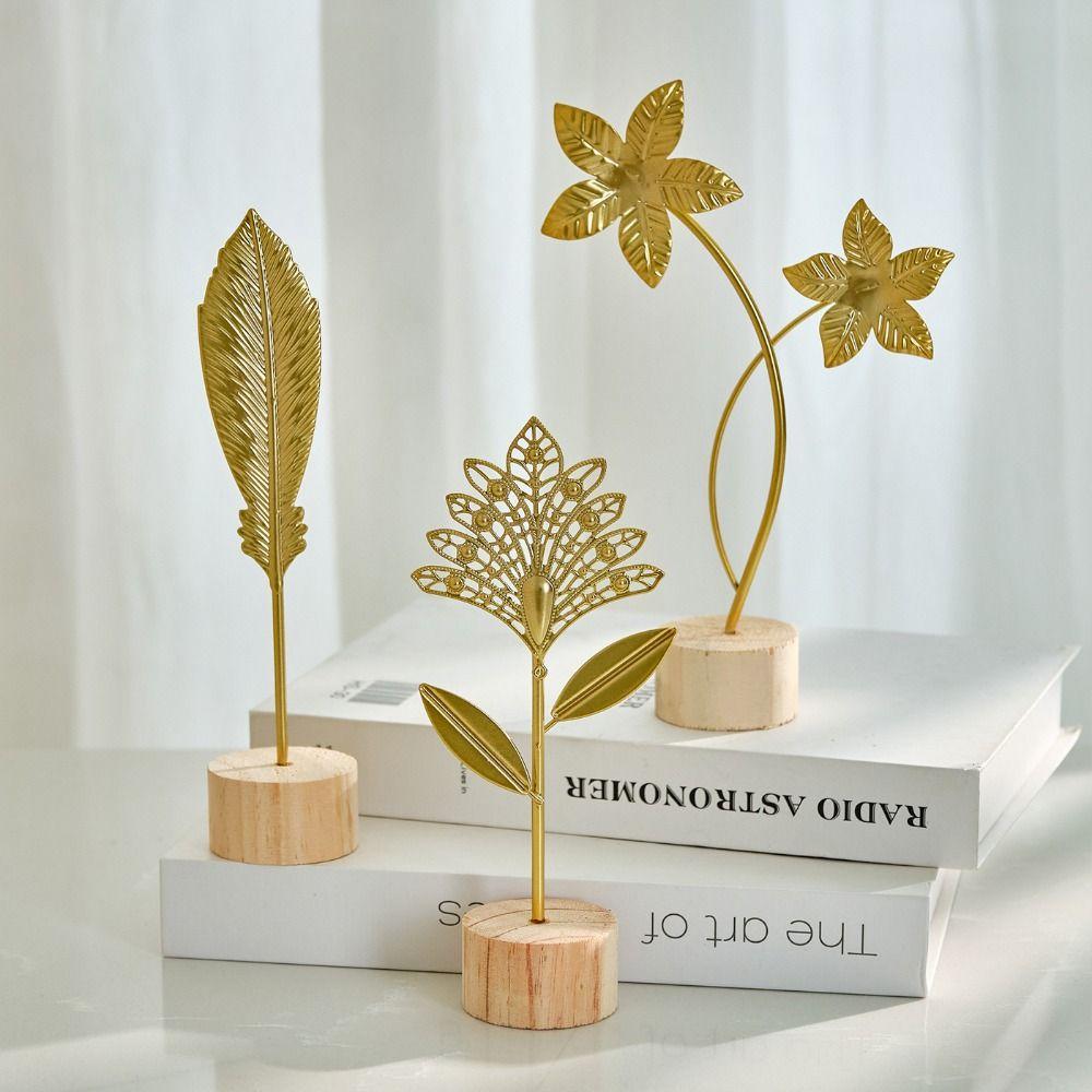 Sunflower Leaves Butterfly Ginkgo Leaf Ornament Hollow Out Metal Art Ornaments Table Top Ornament