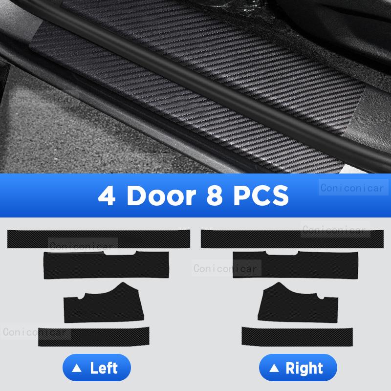 For HAVAL H6 GT -2025 Car Door Sills Scuff Plate Threshold PU Protector Interior Imitation Carbon Fiber Sticker Accessories