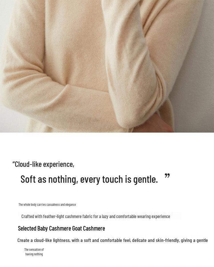 Women's Cashmere High Neck Sweater - Slim Fit Knitwear for Autumn/Winter