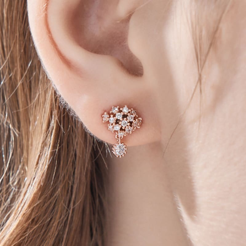 ELLE Jewelry 14K GF Fine Solitaire Two-Pin Earrings ELGPEE528