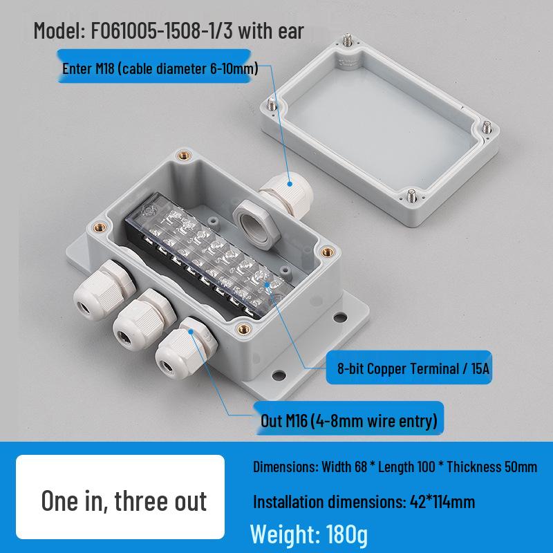 Waterproof Outdoor Junction Box with Cable Terminals