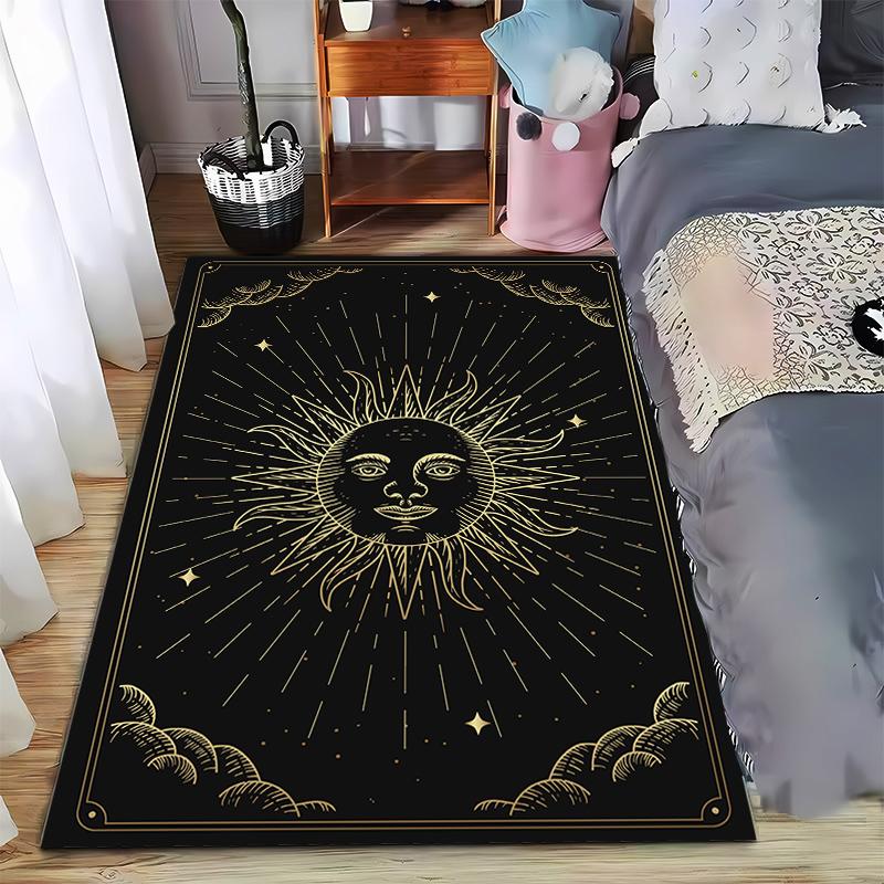 

Golden Sun and Starry Sky Rug Suitable for use as an anti-slip game mat for living room and bedroom sofas 40x60cm( 15x23in )
