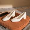 5882 new single shoes comfortable and versatile casual not tired feet thick heel square head women's single shoes spring,  autumn and winter 5.5CM