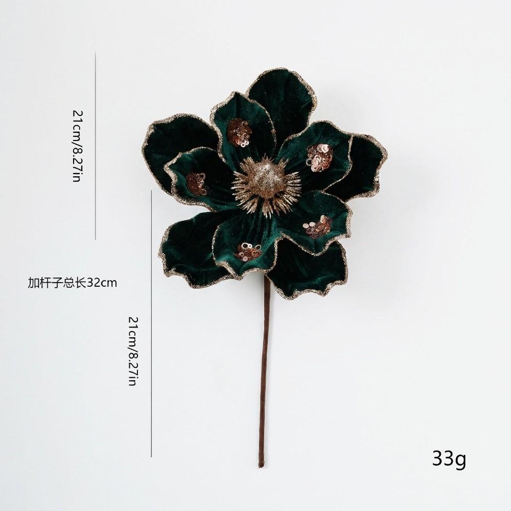 Sequins Christmas Glitter Flower 21CM Simulation Flowers New Sequins Flower Home Decoration