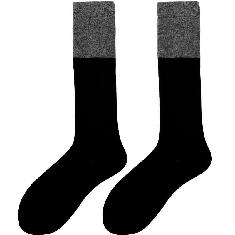 Kniestrümpfe Damen Frühling und Herbst Farbabstimmung Kompressionsstrümpfe mittelhohe Socken schwarz und grau gespleißt langer Schaft Oberschenkel halbhoher Schaft Wadenstrümpfe