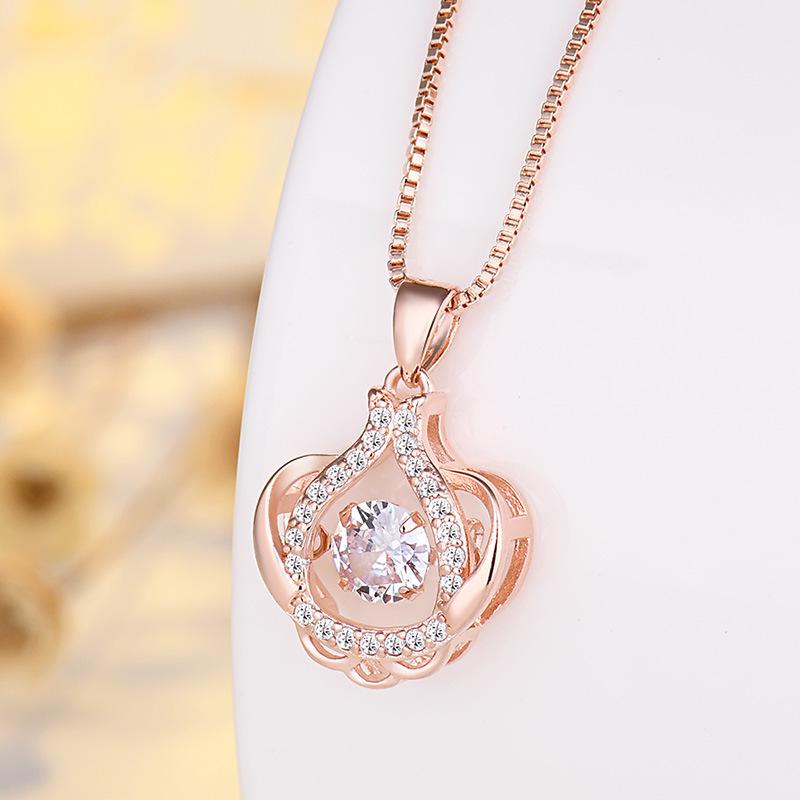 

Женское ожерелье Lindon, кулон из медного сплава, циркон, модный подарок розового золота